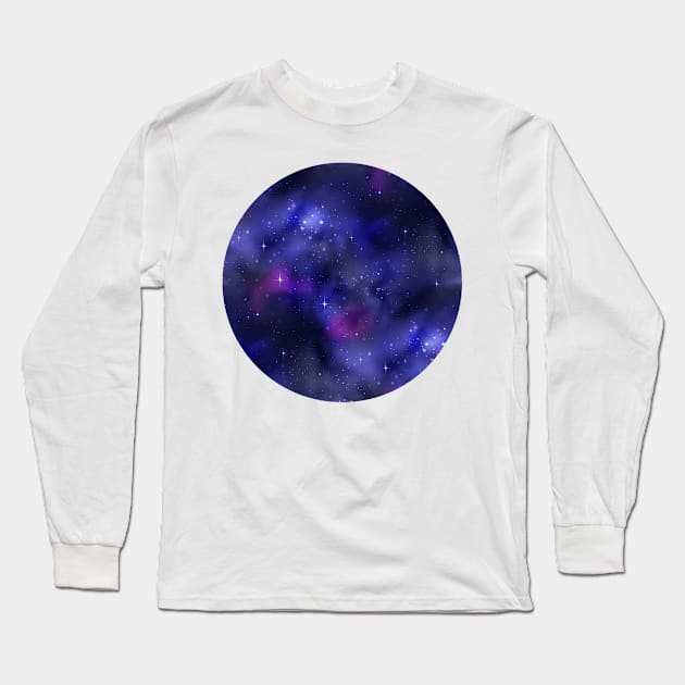 Print Texture of Cosmic Universe with Cute Stars Long Sleeve T-Shirt by lissantee